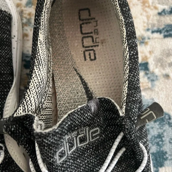 Hey Dude Knit Slip-On Shoes in Black and White—gently loved! - Picture 2 of 5